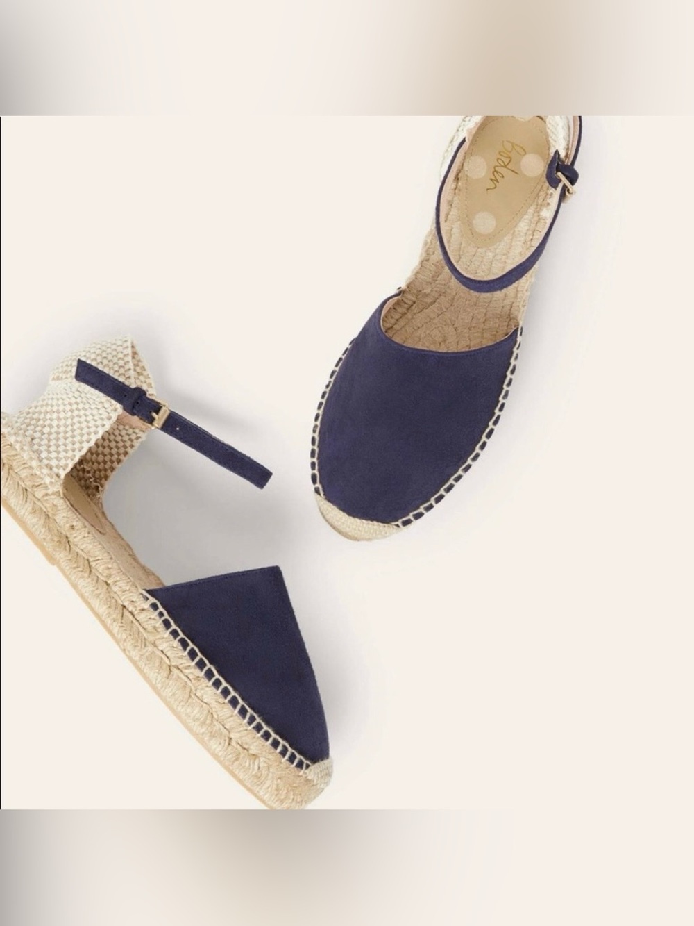 Boden Peggy Espadrilles, Navy, 5.5